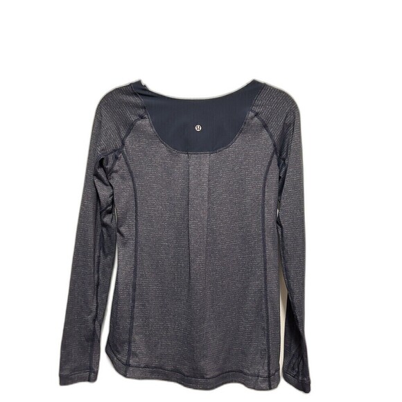 Lululemon Turn It Up Long Sleeve Top Thumbholes Heathered Inkwell Women’s 4 Blue - Picture 2 of 16